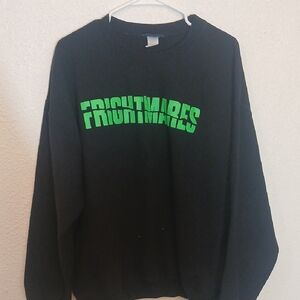 "Make Offer" MV Sport Black and Green Crewneck Sweater with Bold Design